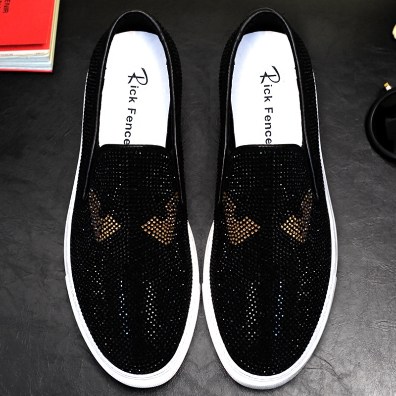 Spring and Summer Breathable European Style Versatile Little Monster Loafers Slip-On Men's Shoes Genuine Leather Casual Sneakers