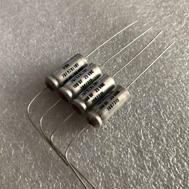 Brand New American Ge General Electric Antique Red-Head 76F92Kl Series 100Uf 25V Audio Electrolytic Capacitor