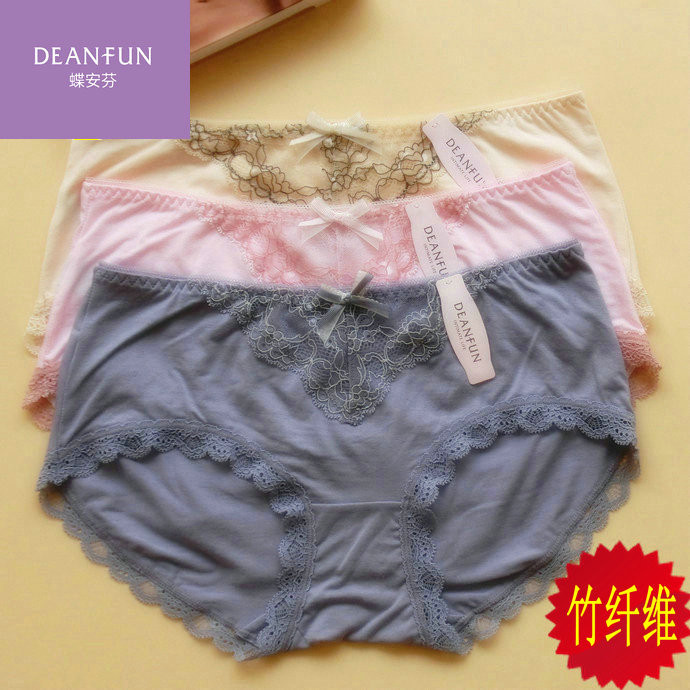 New cabinet butterfly - fen underwear in the middle of the simple trace - free lace side of Tianzhu Fiber lady flat underwear
