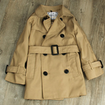 Childrens British windbreaker girls spring outerwear boys new fashionable autumn and winter mid-length fashionable unisex windbreaker