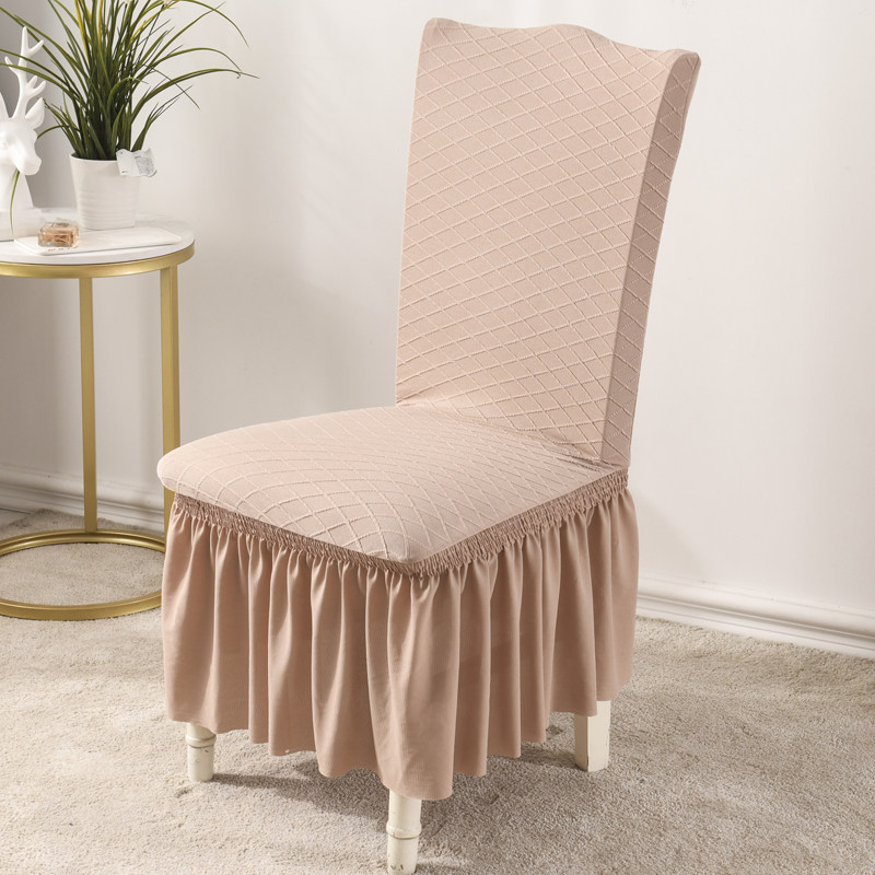 High-end chair cushion set Nordic home chair cover stretch office stool dining chair cover solid color hotel thickened universal