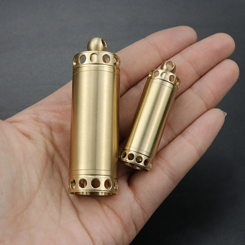 Outdoor Brass Waterproof Bin Pure Copper Seal Cabin Small Medicine Bottle Mount Fire Breeds Emergency Camping Expeditions EDC Tools