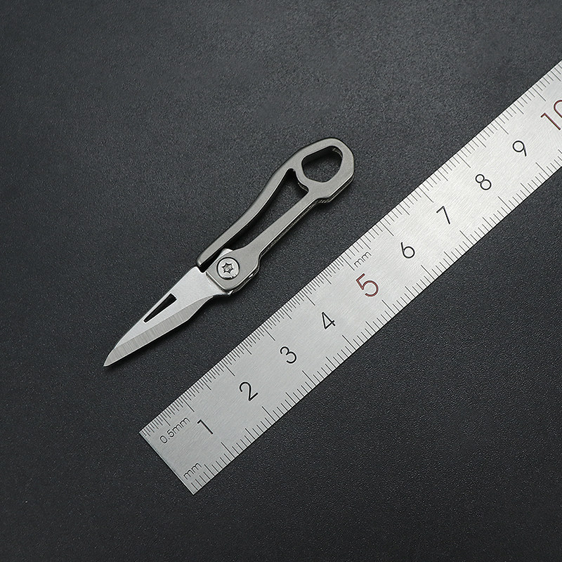 Titanium alloy knife mini-knife with sharp open box knife and camping EDC gadget key knife