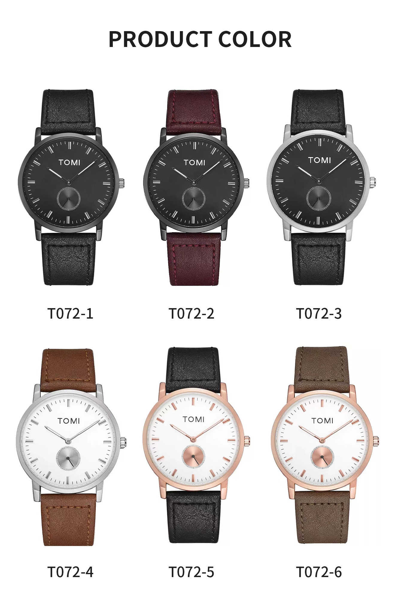 Quartz Watch For Men And Women With Leather Strap And Second Plate_voghion.com