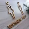 Three-dimensional men's and women's bathroom logo creative powder room logo sign Powder room sign toilet door number WC sign
