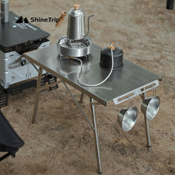 Shanqu Outdoor Stainless Steel Folding Table Camping Table Portable Folding Picnic Table High Temperature Resistant Camping Table