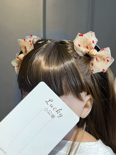 Двусторонная маленькая детская заколка-крабик с бантиком, аксессуар для волос, милая заколка для волос, челка