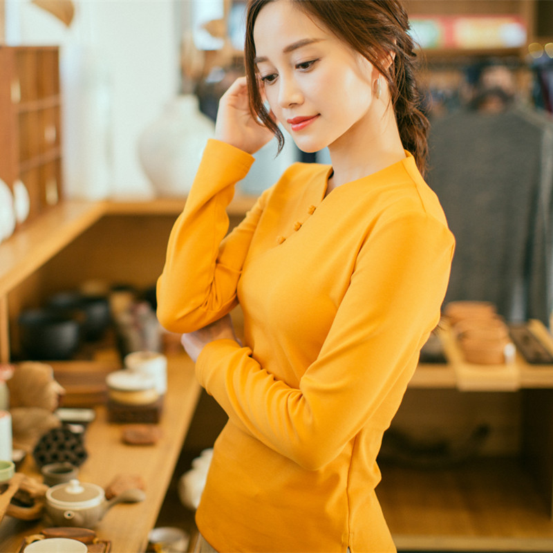 Zhu's original (clothing as home) Chinese improved knit sweaters undershirt women's autumn art and literature give back