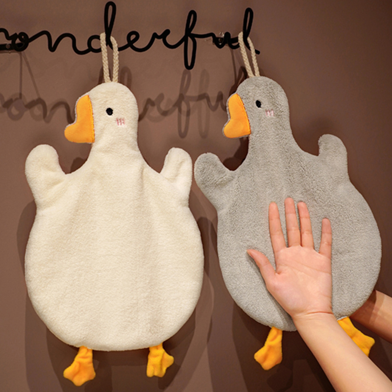 Cute duck hand towel hanging super absorbent quick-drying toilet small towel kitchen bathroom thickened hand cloth