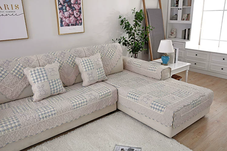 Cotton bốn mùa phổ vải sofa đệm đơn giản hiện đại phù hợp với cotton kết hợp phòng khách đệm chống trượt - Ghế đệm / đệm Sofa