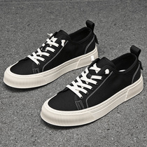 Sails Shoes Mens Summer Trend 100 Lap Breathable Low Bunch Men Shoes Retro Fashion Casual Thick Bottoms Mens Black Board Shoes