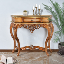 European-style entrance cabinet Foyer Luxury home semi-circular living room decorative cabinet Villa Simple American wall Corridor side table