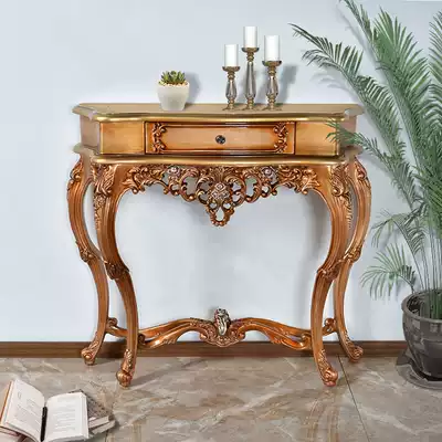 European-style porch Hall luxury entrance semi-circular living room decoration cabinet Villa simple American Wall corridor side table