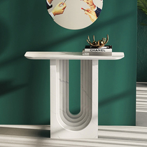 Italian minimalist entrance cabinet Living room Modern light luxury imitation marble wall decoration table Imported rock board end view table