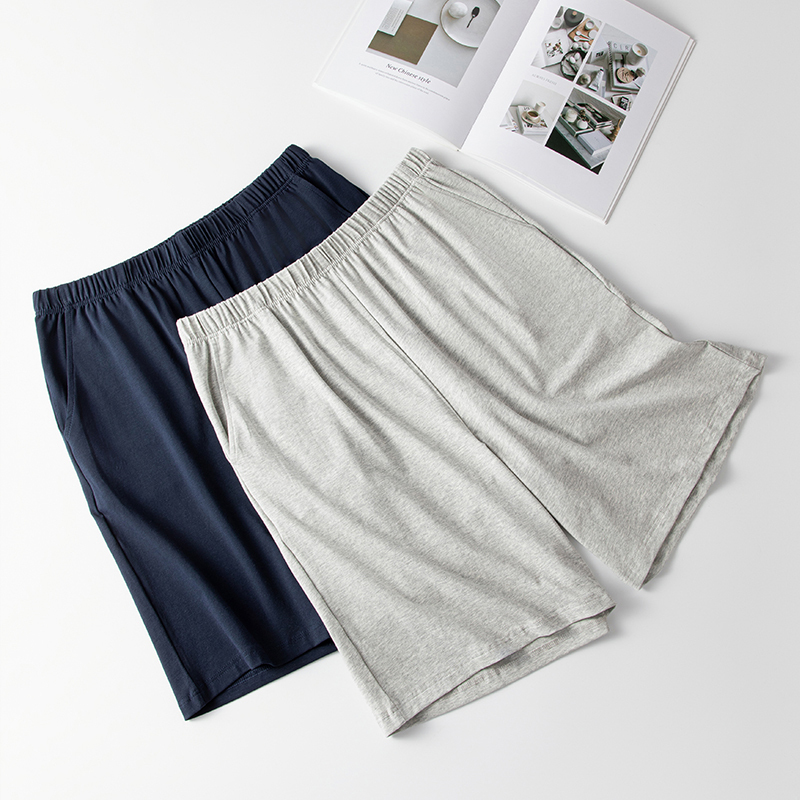Men's Summer Loose Cotton Pajama Shorts, Men's Loungewear Shorts, Ice Silk Large Shorts, Sleep Home Pants, All-Cotton Style