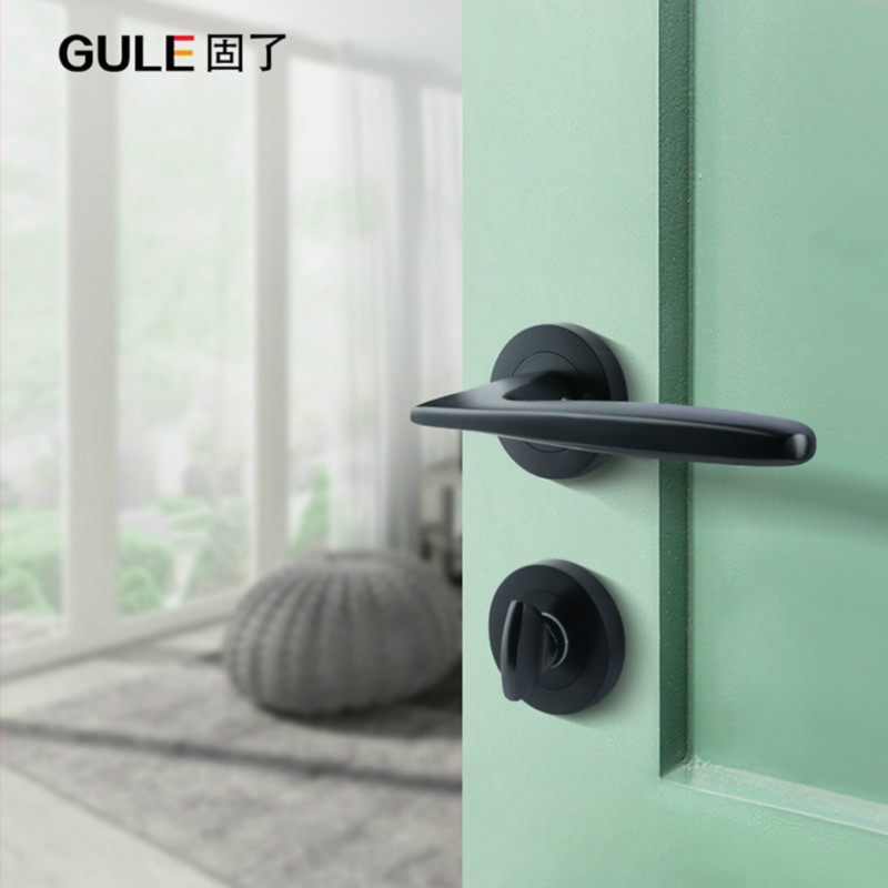 American invisible door lock single-sided lock hidden lock indoor bedroom background wall door hidden lock invisible door lock black handle