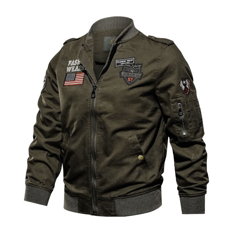 2023 Autumn New Outdoor Casual American Pilot Multi-Pocket Work Jacket Pure Cotton Wear-Resistant Military Jacket for Men