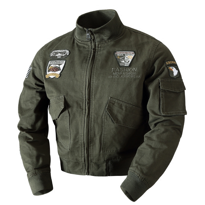 German Air Force One Men's Washed Jacket Men's Military Workwear Large Size Spring and Autumn Outdoor Fleece-Lined Thickened Coat German Air Force One Men's Washed Jacket Men's Military Workwear Large Size Spring and Autumn Outdoor Fleece-Lined Thickened Coat