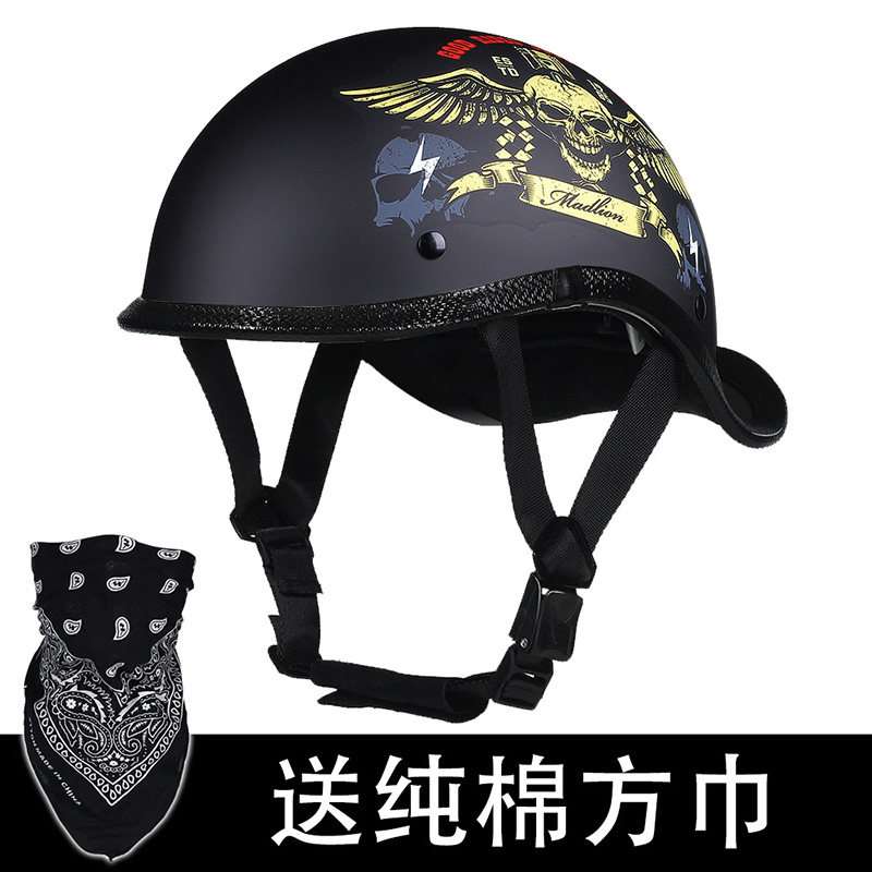 [USD 51.07] Japanese retro scooping helmet male electric motorcycle half helmet female riding