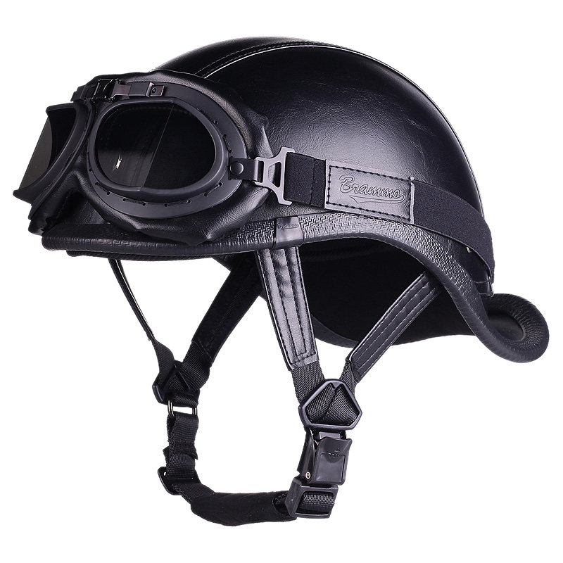 [USD 51.07] Japanese retro scooping helmet male electric motorcycle half helmet female riding