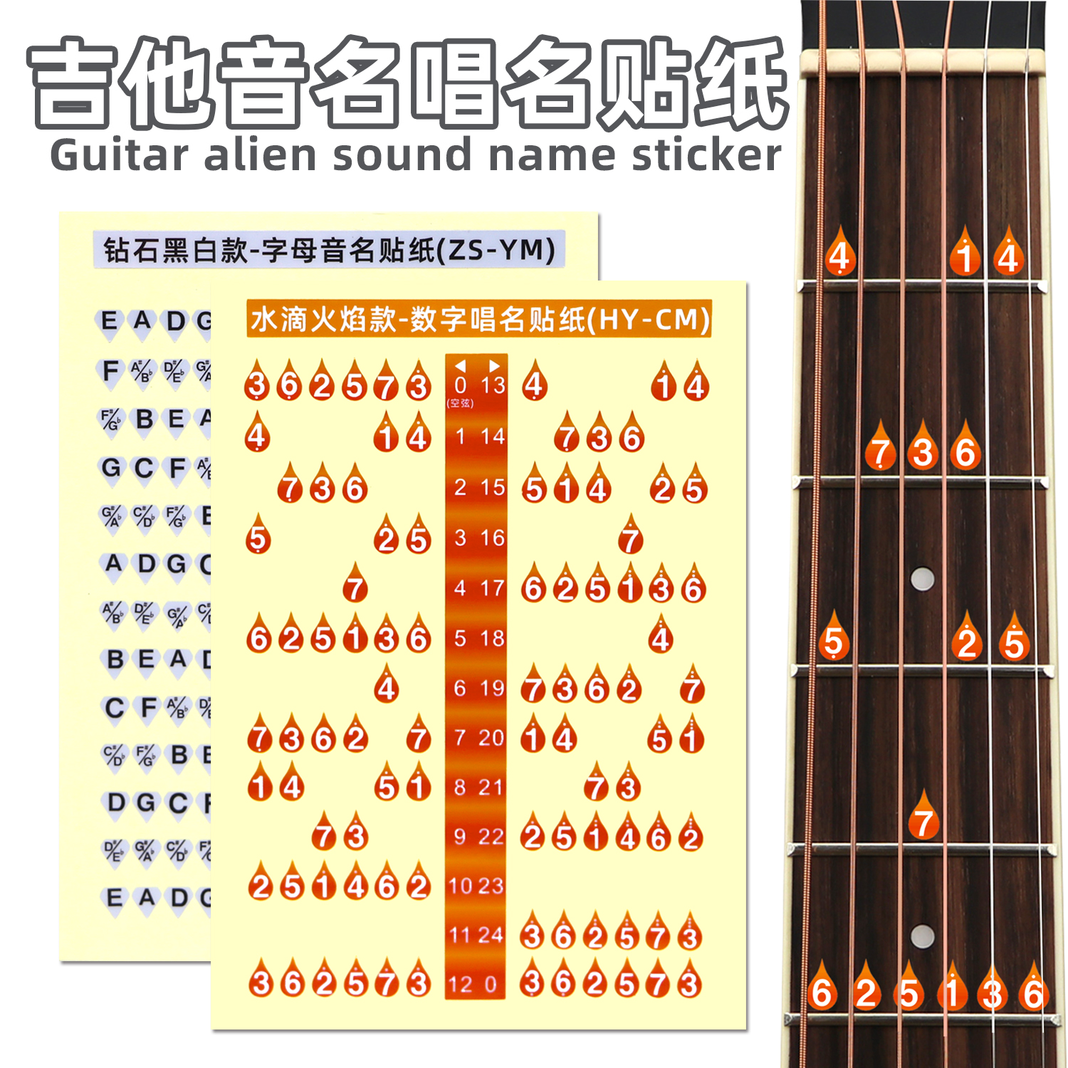 Soundname Singing Name Stickers Guitar Soundstage Stickers Digital Soundtrack entry Self-taught Acoustic Guitar Stickers