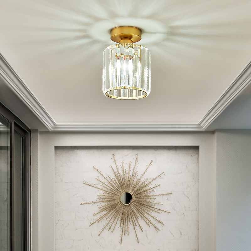 2022 New light and luxurious corridor Water crystal light Corridor lamp minimalist modern personality Creative led balcony suction dome light