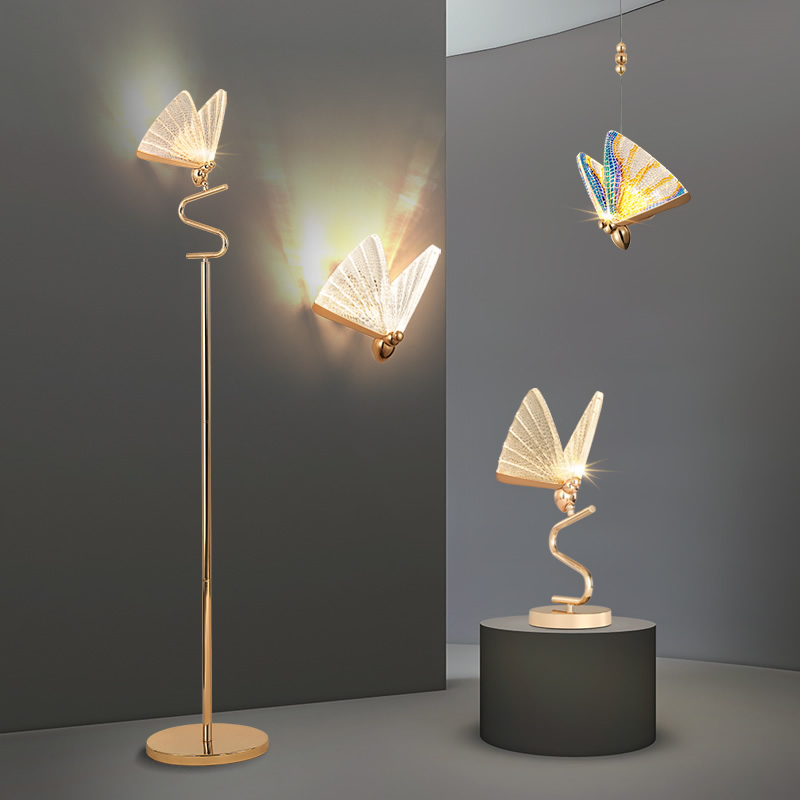 Butterfly table lamp post-modern light luxury art master bedroom room bedside lamp creative warm living room study floor lamp