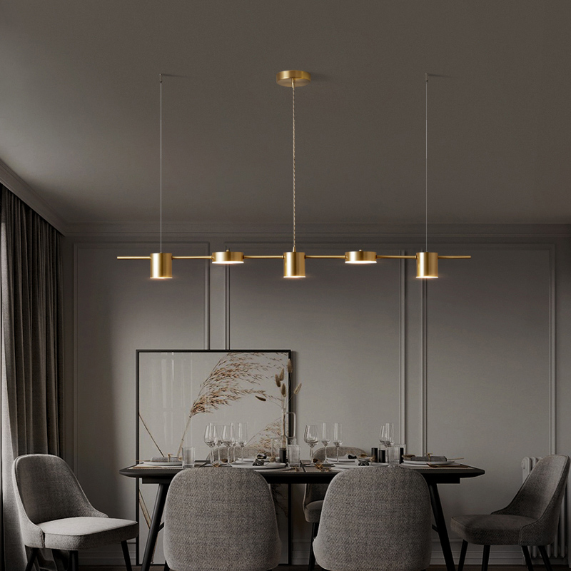 Dining Hall Chandelia Modern Simplicity Total Copper Nordic Lamp Creative Personality Led Bar Lamp Atmospheric Bedroom Lamps