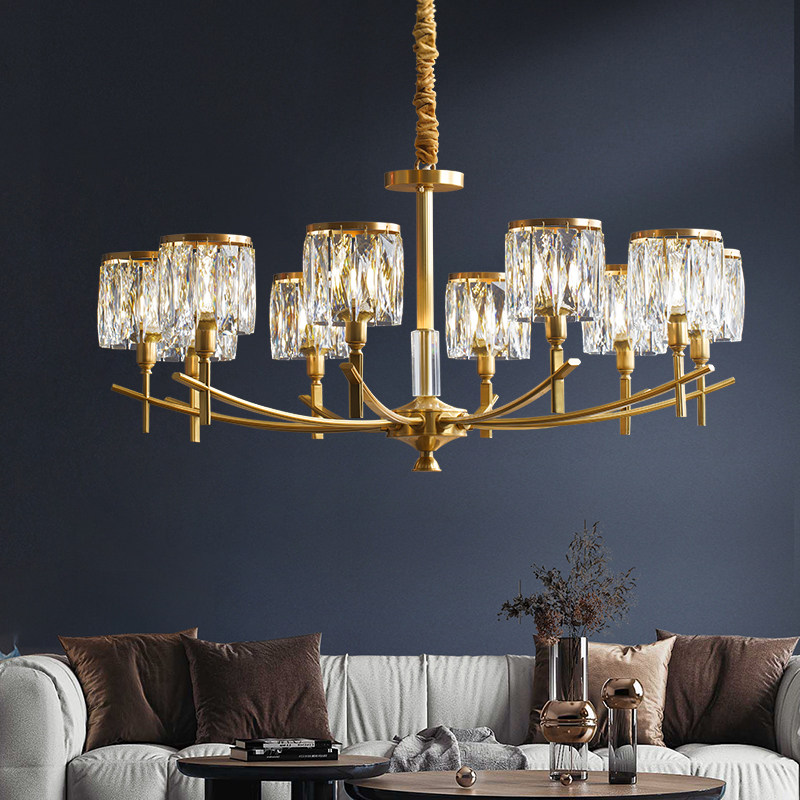Light extravaganza Living room Lamp 2022 New American Stars Water Crystal Lamp Full Copper Rear Modern Minimalist Atmospheric Dining Hall Chandelia