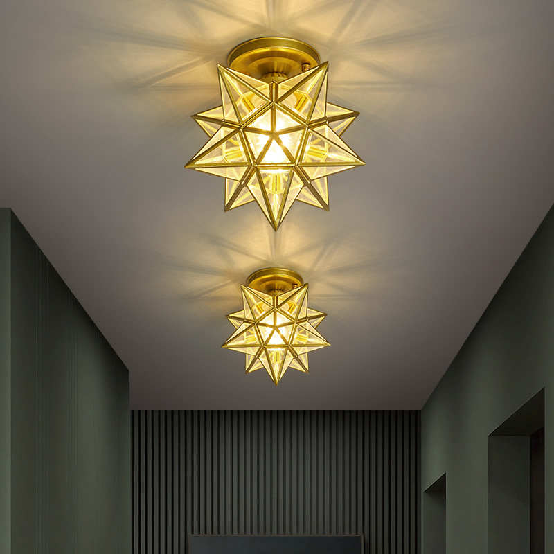 Full copper new personality creative suction top light American light extravagant walkway light hallway light hallway lights into the house lamp door hall light