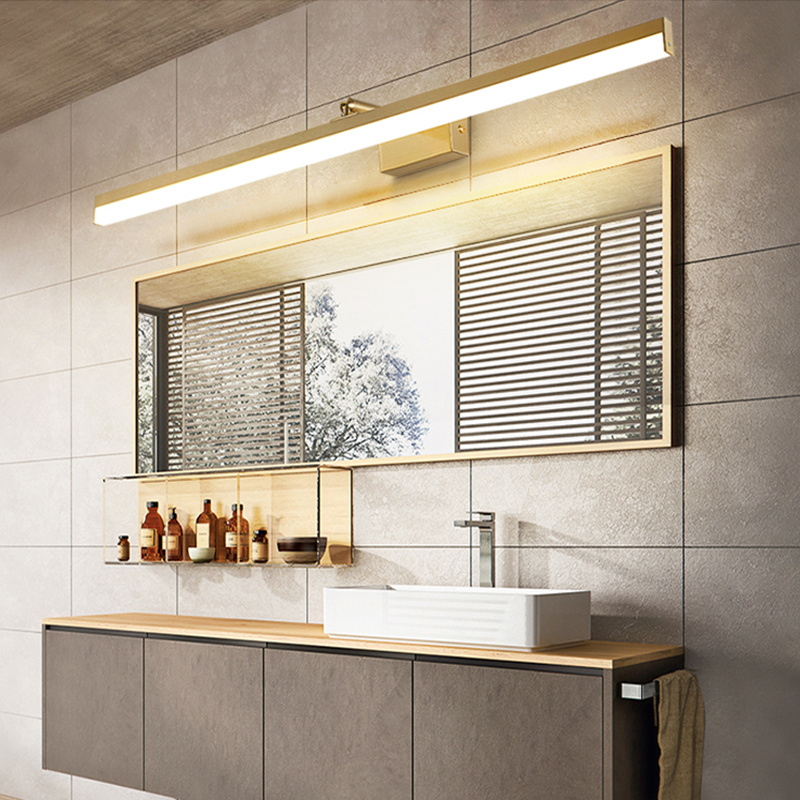 Modern light extravagant full copper led make-up room mirror front light makeup mirror cabinet wall lamp Nordic minimalist creative bathroom lamps