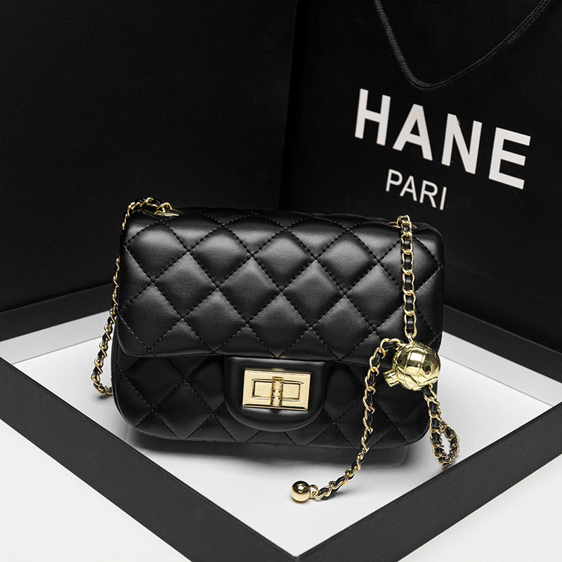 Tide brand women's bag~ ITCFASHONK bag light luxury new high-end leather messenger shoulder chain small square bag