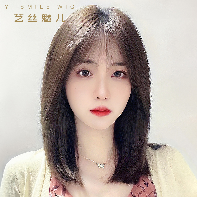 Wig for Women with Long Hair, New Summer Style, Real Human Hair, Full Wig for Women after Chemotherapy, Collarbone-Length Hair, Full Head Cover