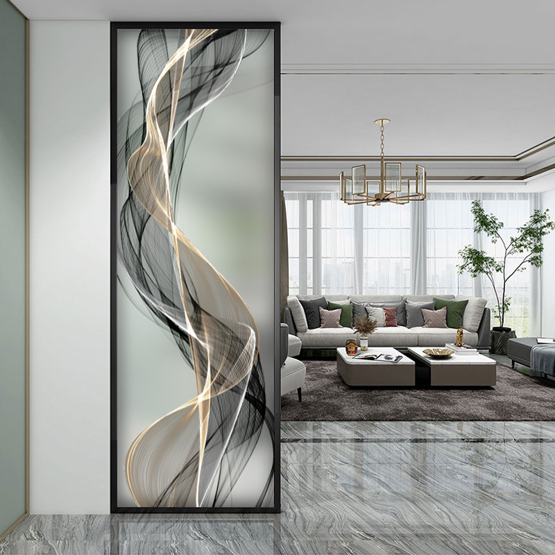Light and luxurious modern minimalist glass screen partition wall living room home decoration mobile shielded from the family's small family