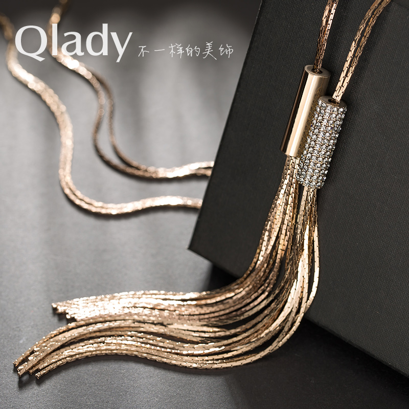 Tassel sweater chain women's 2022 new trendy autumn and winter long sweater necklace fashion all-match pendant atmospheric accessories