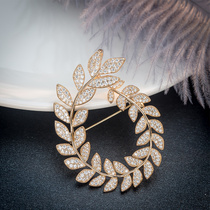 Olive branch brooch 2021 new fashion high-end womens corsage pin accessories scarf buckle badge suit collar flower