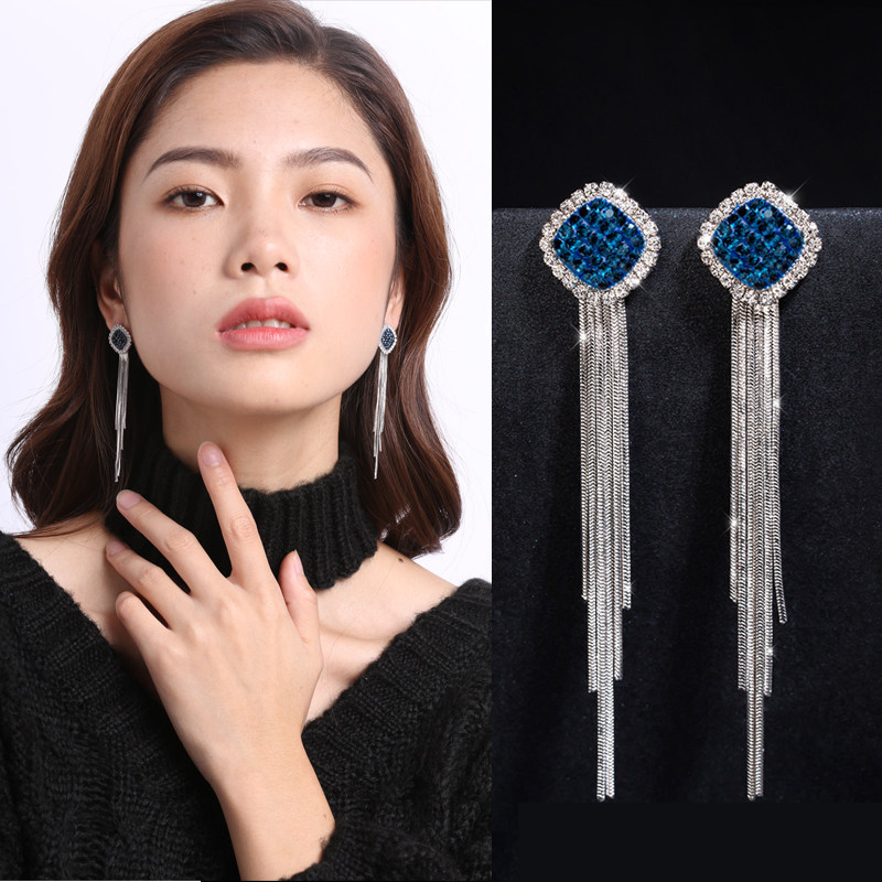 Ear clips without pierced earrings women's earrings 2022 new trendy long tassel earrings niche high-end autumn and winter earrings for women