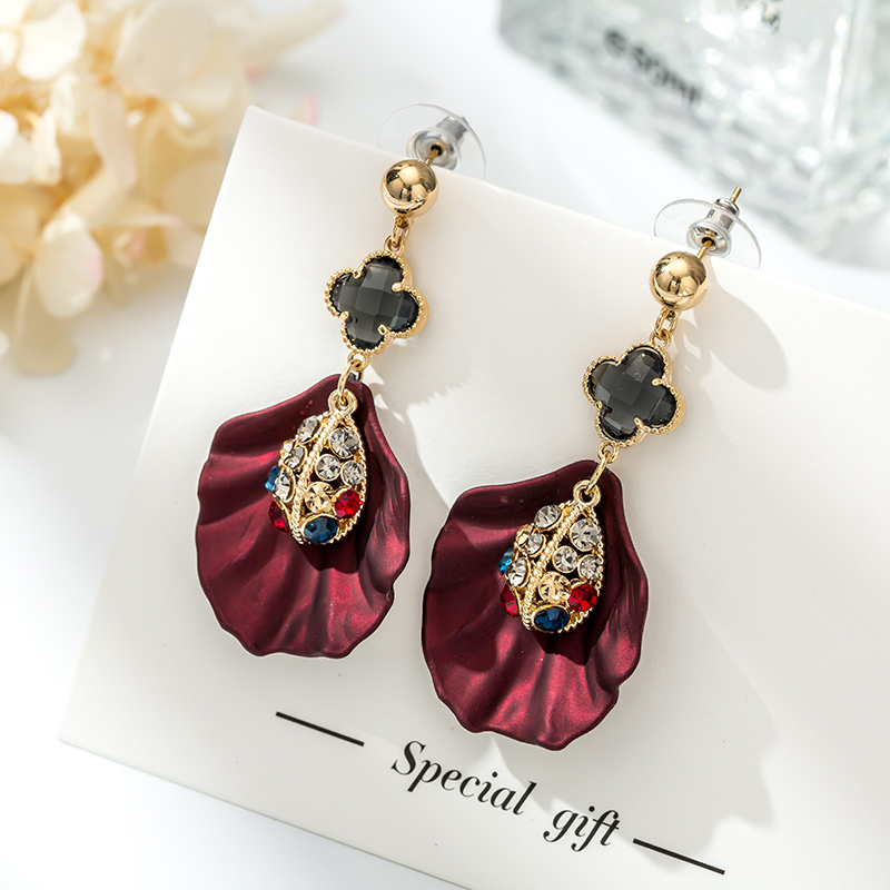 Red Earrings 2022 New Tide National Wind Ear Pendant with the earshot female Summer Retro Temperament Ear Accessories