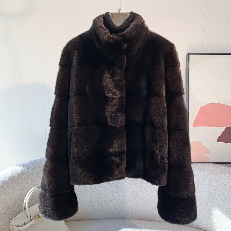 2026 New Imported Velvet Baojiamei Genuine Black Mink Fur Women's Coat with Horizontal Stand Collar, Full Mink Fur Coat 2026 New Imported Velvet Baojiamei Genuine Black Mink Fur Women's Coat with Horizontal Stand Collar, Full Mink Fur Coat