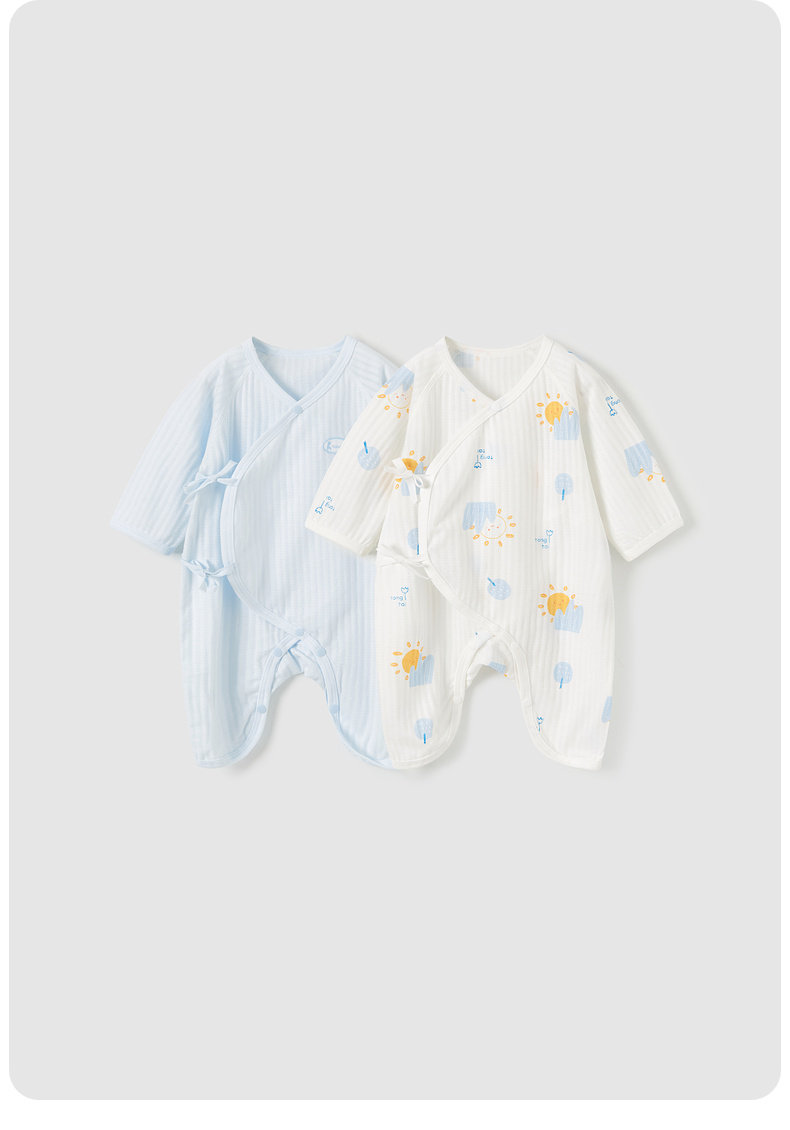 Tongtai Baby Jumpsuit Summer Pure Cotton Newborn Clothes Newborn Baby Butterfly Romper Suit Gown 2 Pieces — 15