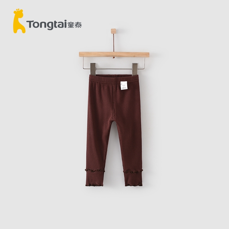 Tong Tai Chun Qiu 1-4 Year Old Baby Girl Baby Clothes Baby Pure Color Inner Hitch Pants Long Pants Lace Pants