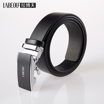 LaBeouf mens belt pure first layer cowhide green middle-aged casual automatic buckle belt leather business Belt