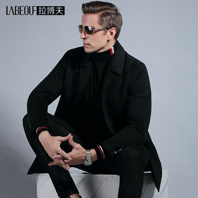 Labov Fur Coats Male Middle-aged Middle Long Version Casual Dad Dress Spring Fall Collar Big Clothes Warm And Body Jacket