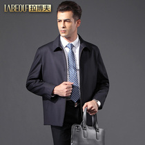 LaBov jacket mens wool middle-aged dad dress lapel slim business loose mens top warm