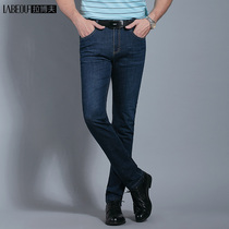 LaBov jeans mens cotton straight loose young and middle-aged business leisure spring new elastic fashion trousers