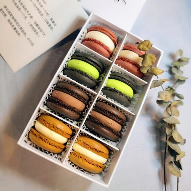 Handmade Hamburger Macarons, Desserts, Italian-Style, No Coloring, Afternoon Tea Gift Box, Birthday Gift