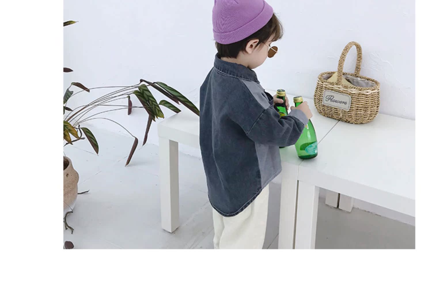 Áo sơ mi denim bé 2019 mùa thu mới Hàn Quốc của bé trai sơ mi giản dị Áo sơ mi nữ hoang dã 1234 tuổi - Áo sơ mi áo sơ mi trẻ em 10 tuổi