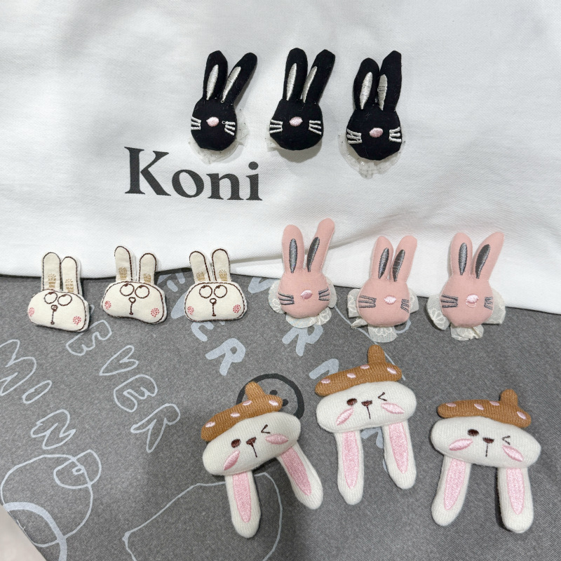 Cartoon Fabric Cute Little Rabbit Doll Brooch Lace Bunny Head Accessories Leggings Socks Decorations Accessories Cartoon Fabric Cute Little Rabbit Doll Brooch Lace Bunny Head Accessories Leggings Socks Decorations Accessories