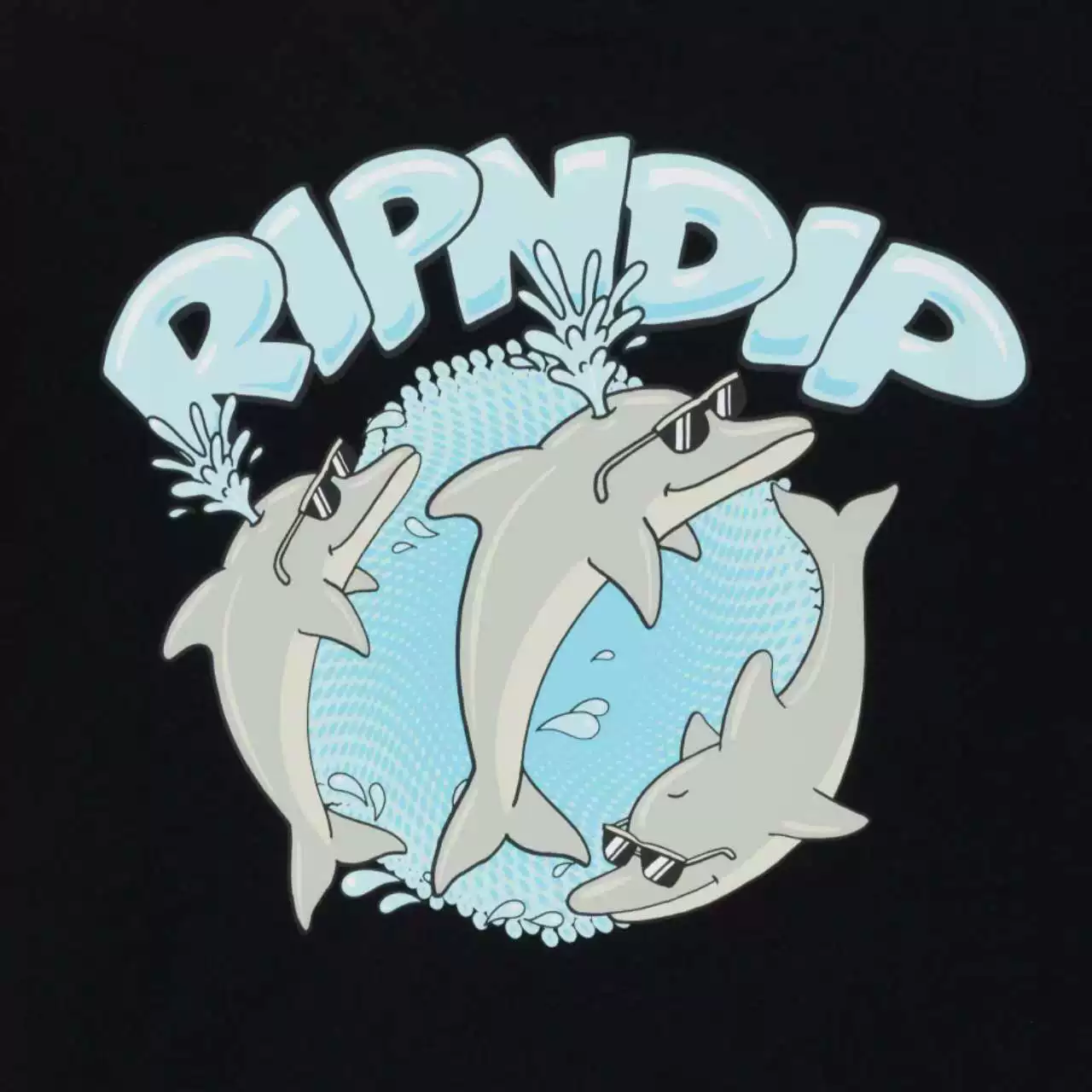 Американская модная marca RIPNDIP с средней пальцем кошка хлопковая футболка с коротким рукавом, дельфин так счастлив, что выпускает воду