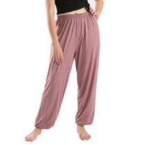 Big Code Casual Pants Women Light Cage Pants Home Pants Sleeping Pants Fat Mm Summer Thin long pants Shrink Mouth Square Dance